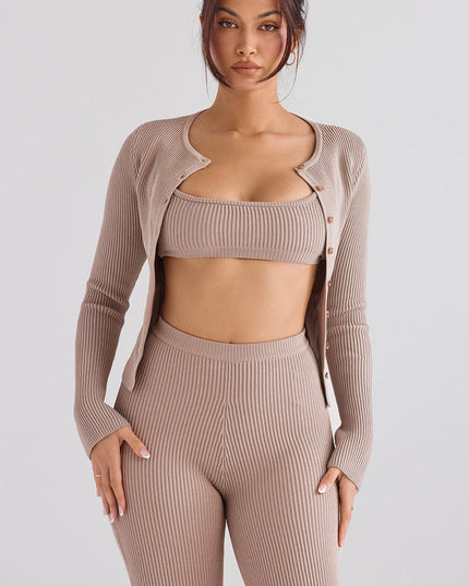 Gebreide blouse met smalle broek