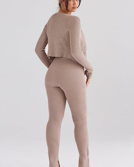 Gebreide blouse met smalle broek