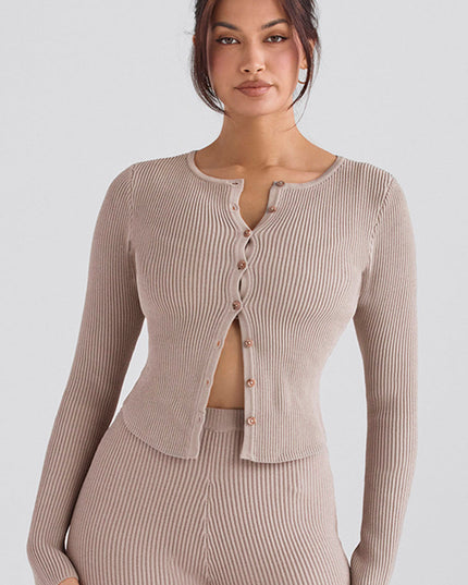 Gebreide blouse met smalle broek