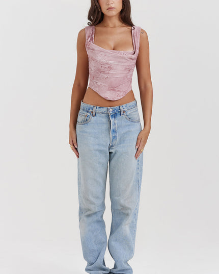 Ontspannen korset met roze print