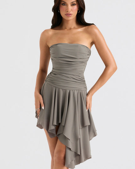 Smokey asymmetrische mini-jurk