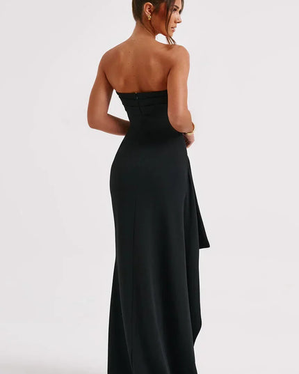 Gedraaide off-shoulder maxi-jurk