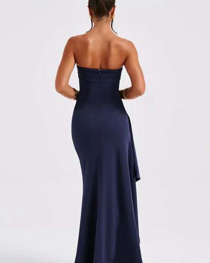 Gedraaide off-shoulder maxi-jurk